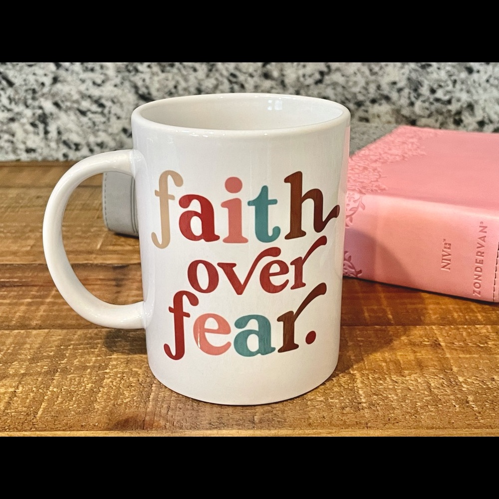 Faith over Fear Mug, Inspirational Coffee Mug, Christmas Gift, Sublimation